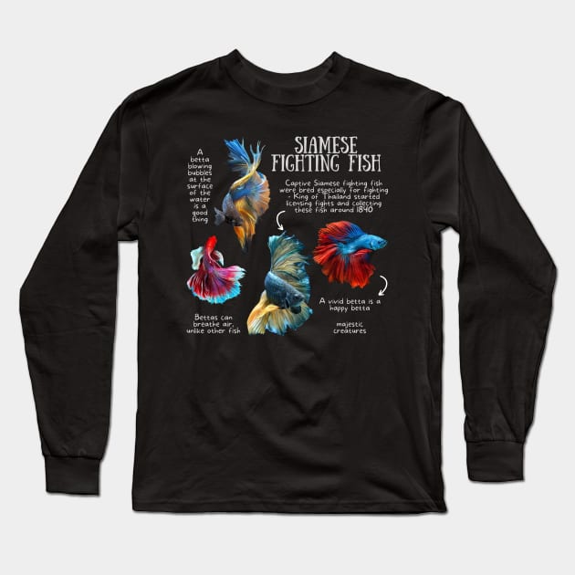 Animal Facts - Siamese Fighting Fish Long Sleeve T-Shirt by Animal Facts and Trivias